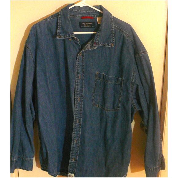 Vtg Levi Signature Denim Button Up with button down collar men's XXL - Picture 1 of 9